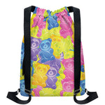Colorful Gummy Bear Print Drawstring Backpack