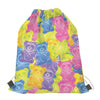 Colorful Gummy Bear Print Drawstring Bag