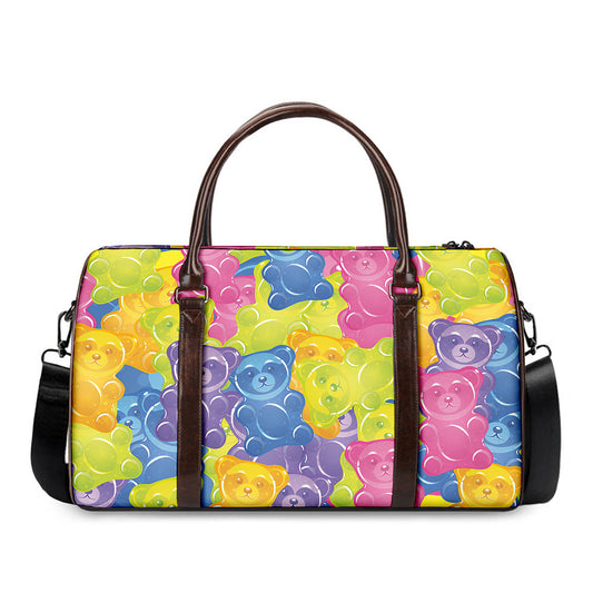 Colorful Gummy Bear Print Duffle Bag