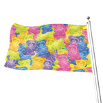 Colorful Gummy Bear Print Flag