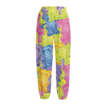 Colorful Gummy Bear Print Fleece Lined Knit Pants