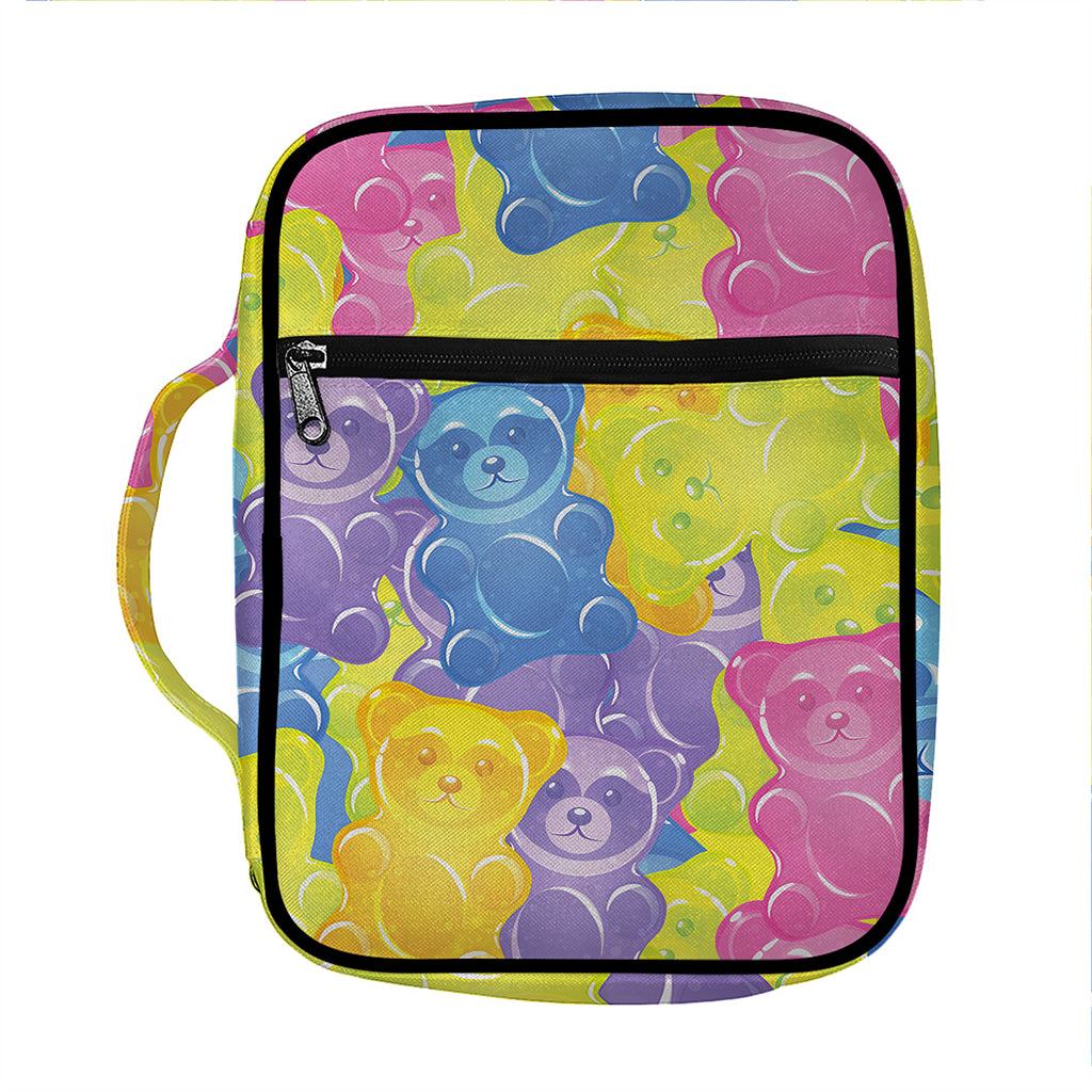 Colorful Gummy Bear Print Front Pocket Bible Bag