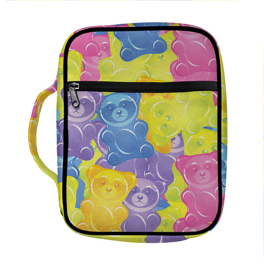 Colorful Gummy Bear Print Front Pocket Bible Bag