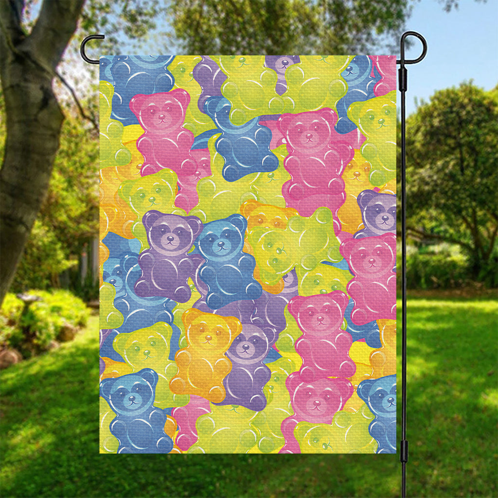 Colorful Gummy Bear Print Garden Flag