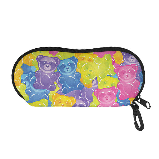 Colorful Gummy Bear Print Glasses Case