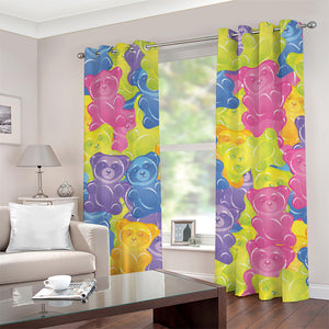 Colorful Gummy Bear Print Grommet Curtains