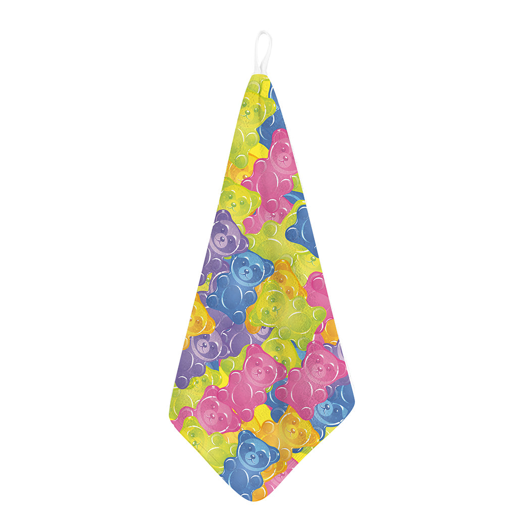 Colorful Gummy Bear Print Hand Towel