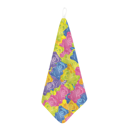 Colorful Gummy Bear Print Hand Towel