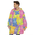 Colorful Gummy Bear Print Hoodie Blanket
