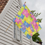 Colorful Gummy Bear Print House Flag
