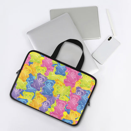 Colorful Gummy Bear Print Laptop Sleeve With Handle
