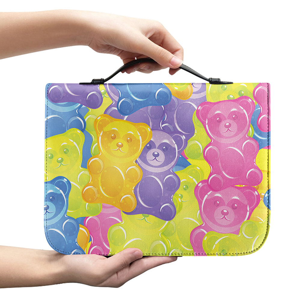 Colorful Gummy Bear Print Leather Bible Cover