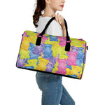 Colorful Gummy Bear Print Leather Duffle Bag
