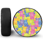 Colorful Gummy Bear Print Leather Spare Tire Cover