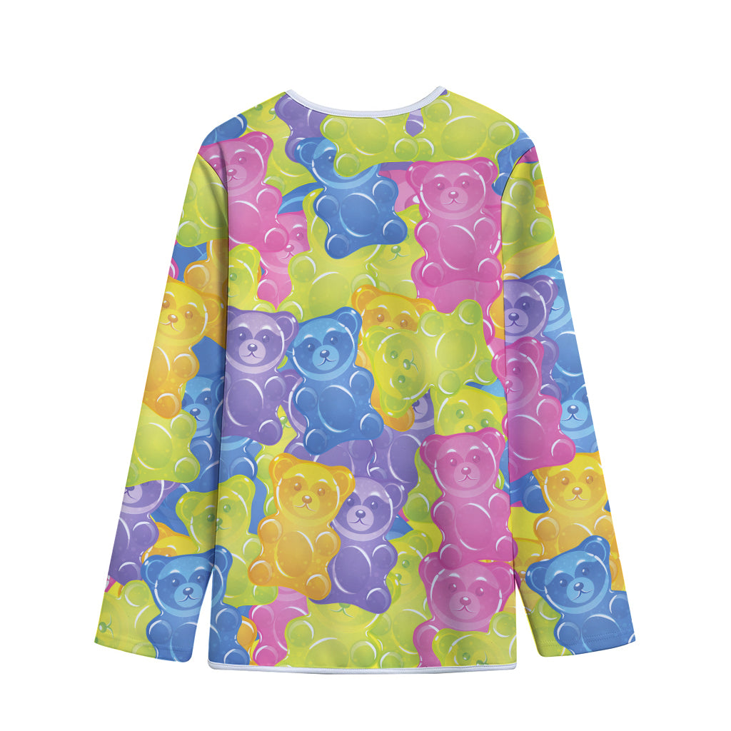 Colorful Gummy Bear Print Long Sleeve Short Coat