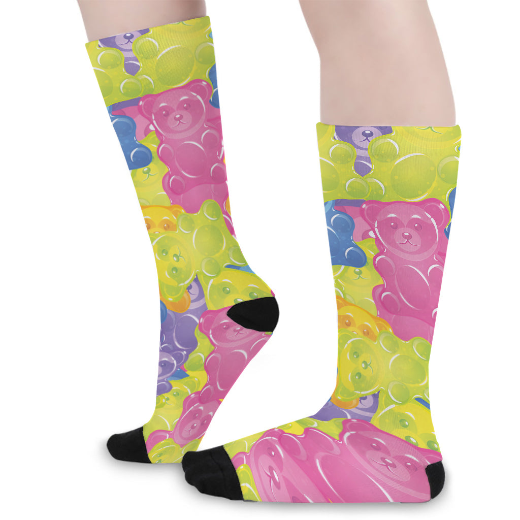 Colorful Gummy Bear Print Long Socks