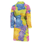 Colorful Gummy Bear Print Men's Bathrobe