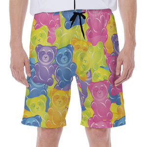 Colorful Gummy Bear Print Men's Beach Shorts