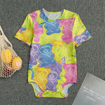 Colorful Gummy Bear Print Men's Bodysuit