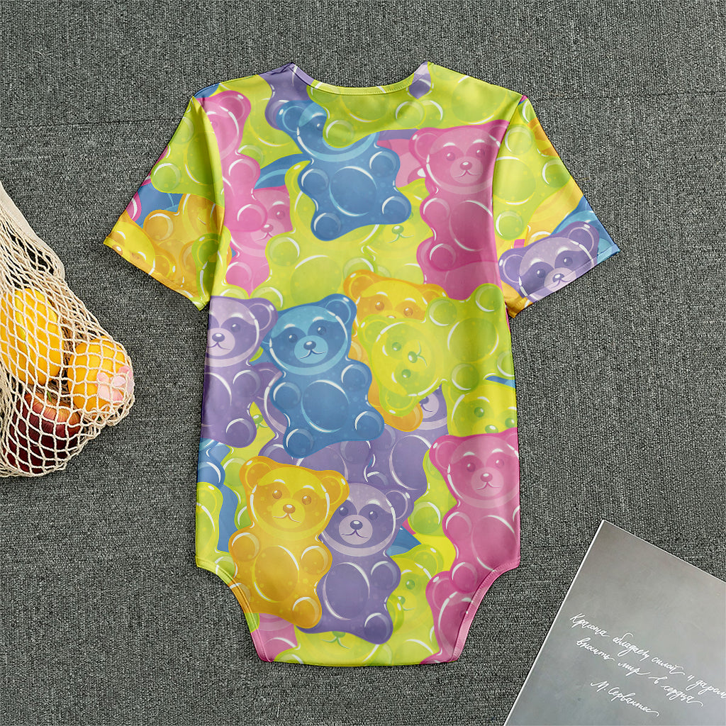 Colorful Gummy Bear Print Men's Bodysuit