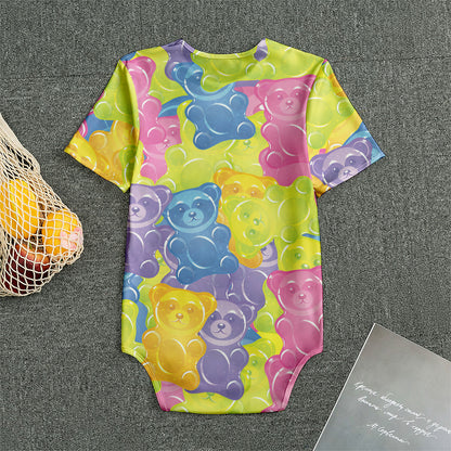 Colorful Gummy Bear Print Men's Bodysuit