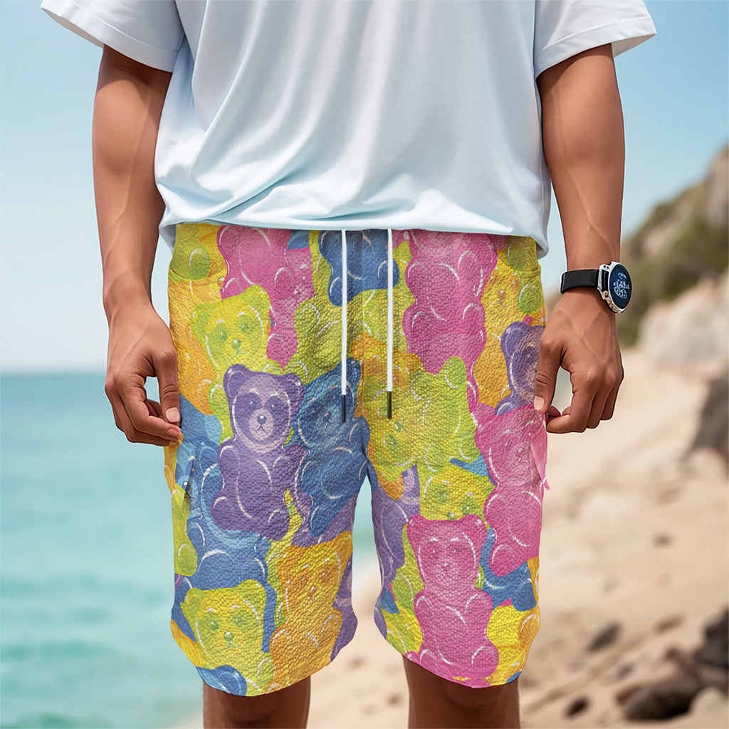 Colorful Gummy Bear Print Men's Cargo Shorts