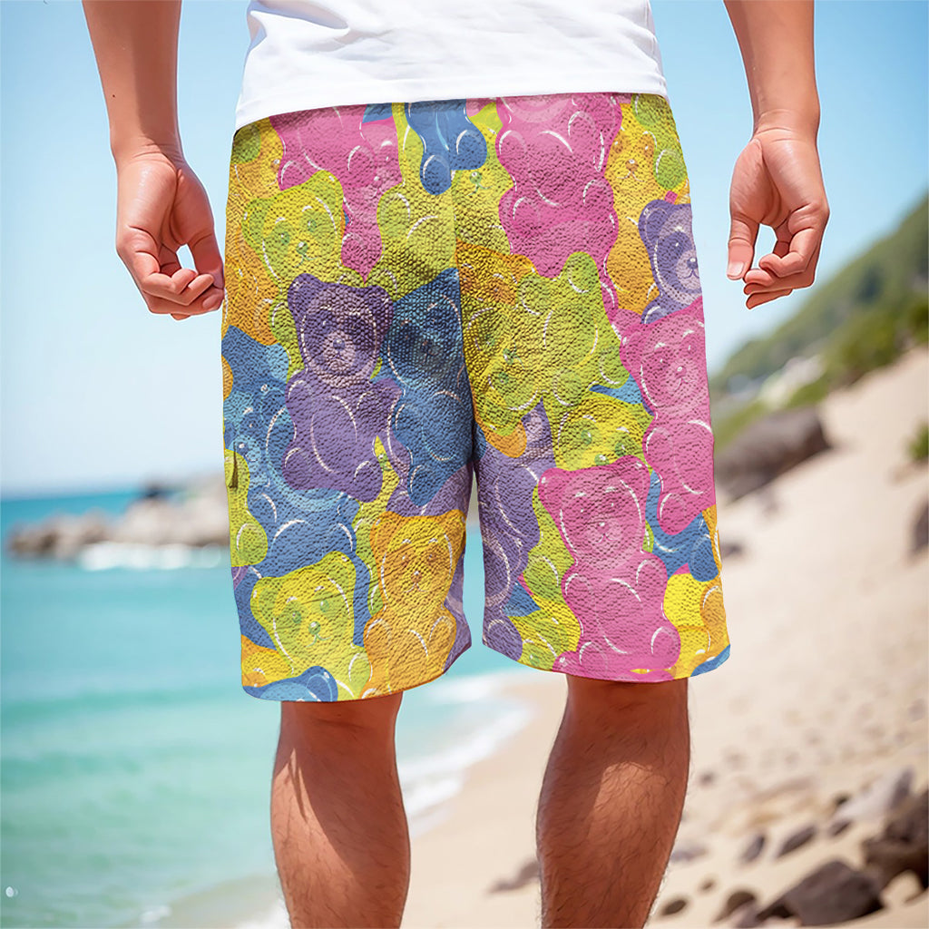 Colorful Gummy Bear Print Men's Cargo Shorts