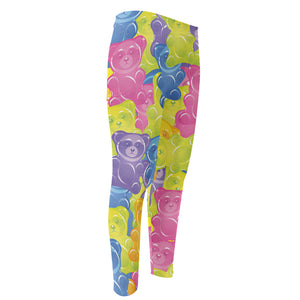 Colorful Gummy Bear Print Men's Compression Pants