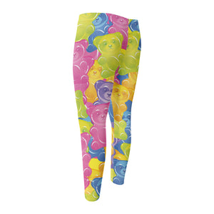 Colorful Gummy Bear Print Men's Compression Pants