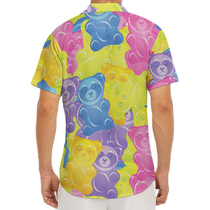 Colorful Gummy Bear Print Men's Deep V-Neck Shirt