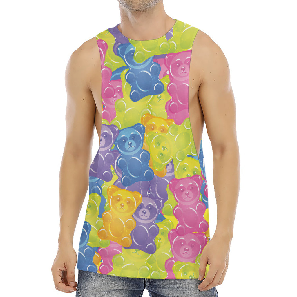 Colorful Gummy Bear Print Men's Muscle Tank Top