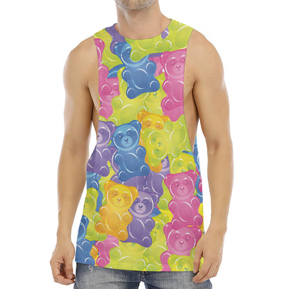 Colorful Gummy Bear Print Men's Muscle Tank Top