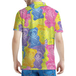 Colorful Gummy Bear Print Men's Polo Shirt