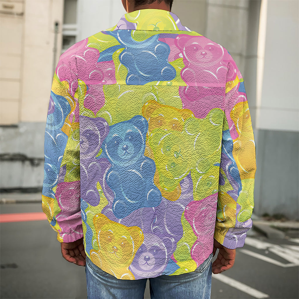 Colorful Gummy Bear Print Men's Shirt Jacket