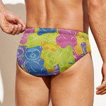 Colorful Gummy Bear Print Men's Swim Briefs