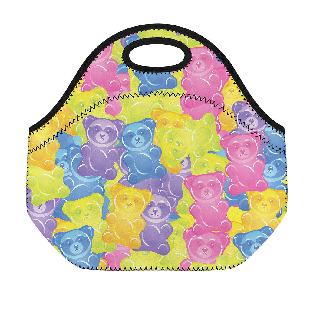 Colorful Gummy Bear Print Neoprene Lunch Bag