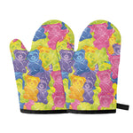 Colorful Gummy Bear Print Oven Mitts