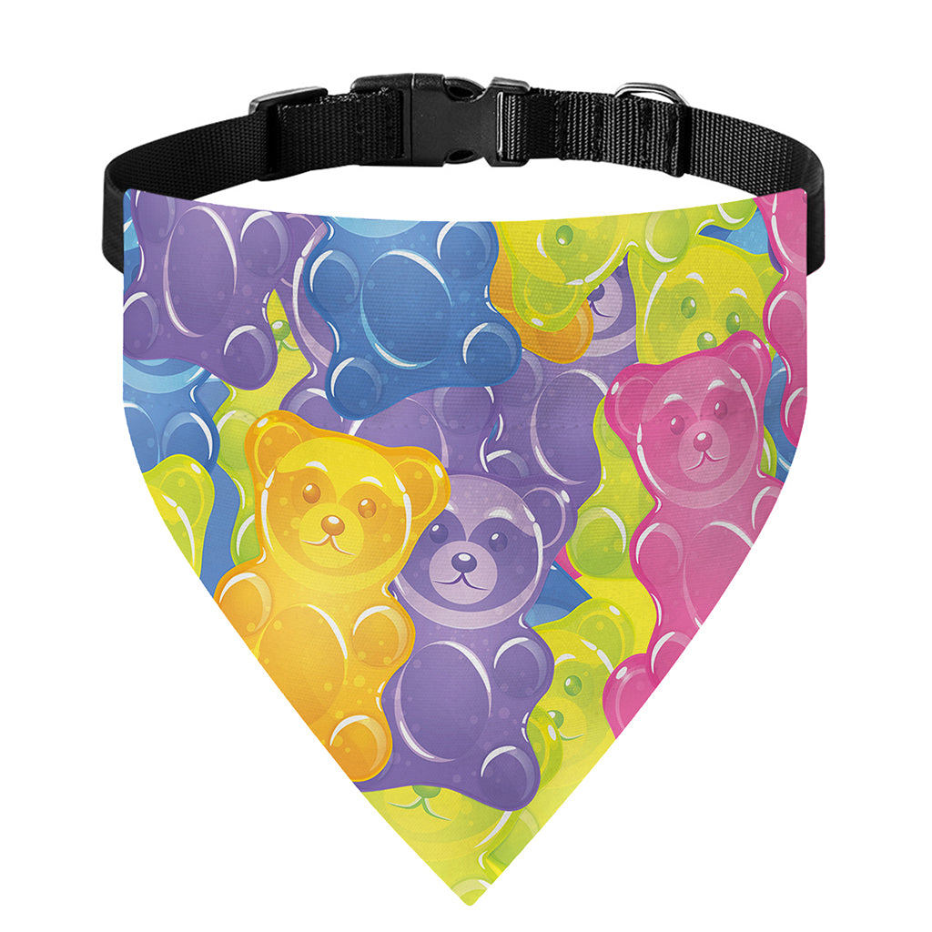 Colorful Gummy Bear Print Over The Collar Dog Bandana