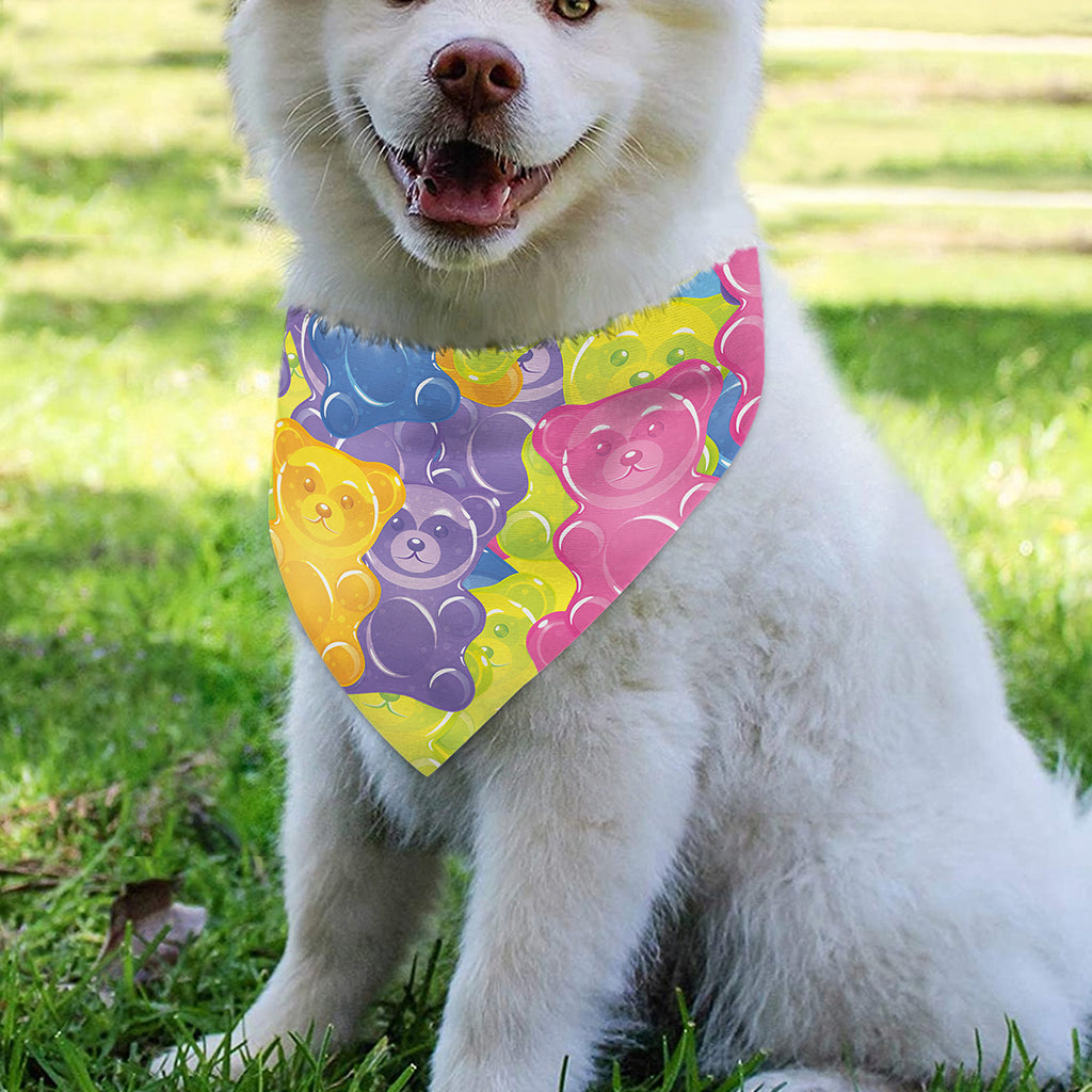 Colorful Gummy Bear Print Over The Collar Dog Bandana