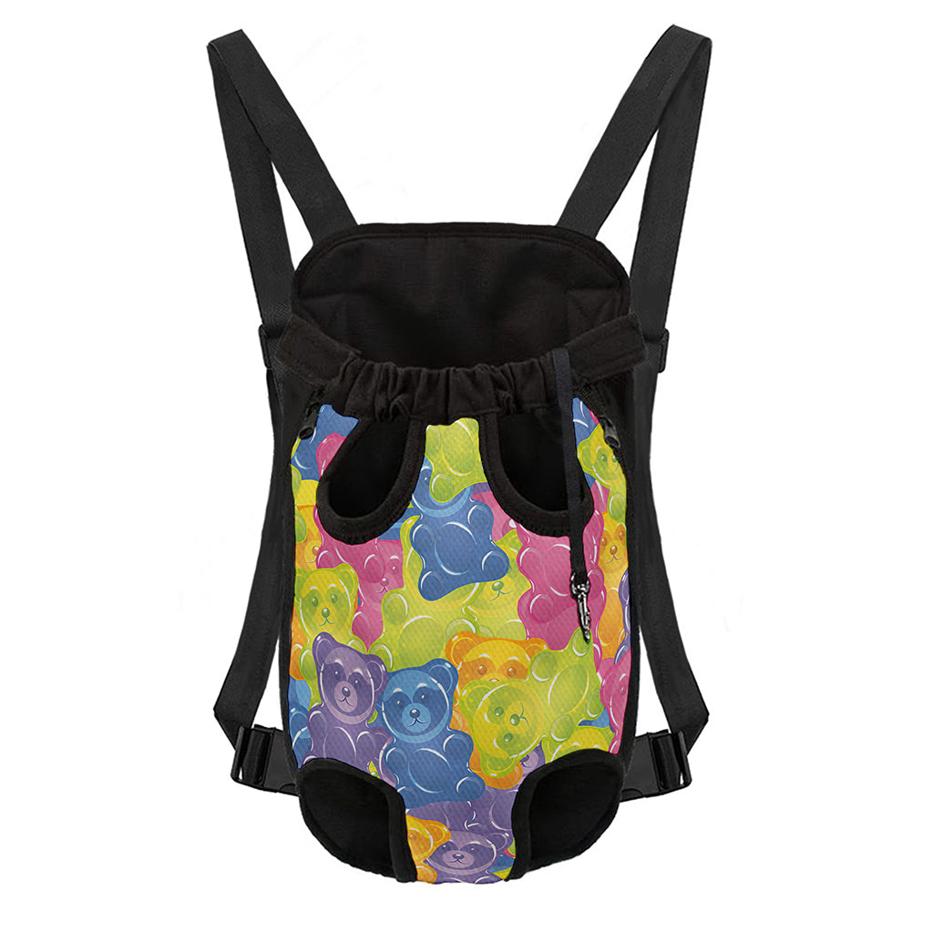 Colorful Gummy Bear Print Pet Carrier Backpack