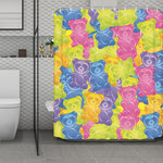 Colorful Gummy Bear Print Polyester Shower Curtain