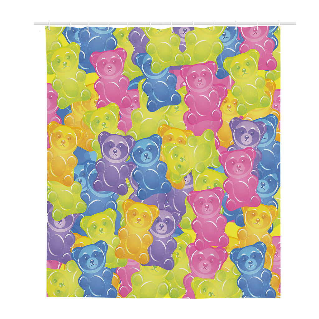 Colorful Gummy Bear Print Polyester Shower Curtain