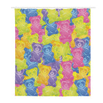 Colorful Gummy Bear Print Polyester Shower Curtain