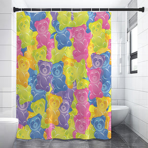 Colorful Gummy Bear Print Premium Shower Curtain