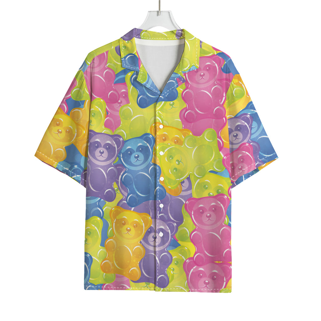 Colorful Gummy Bear Print Rayon Hawaiian Shirt