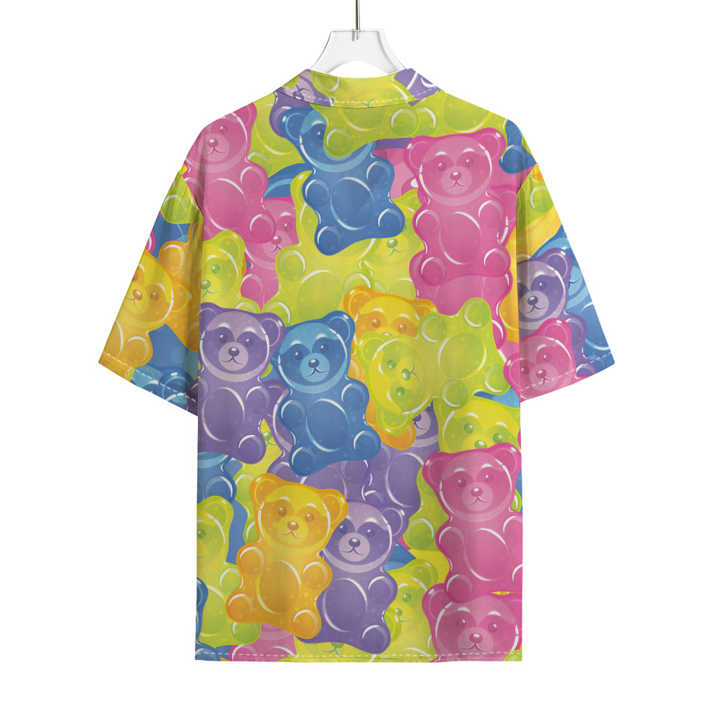 Colorful Gummy Bear Print Rayon Hawaiian Shirt