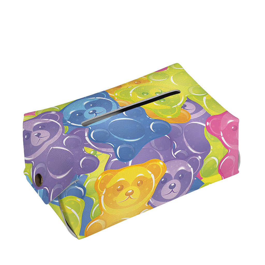 Colorful Gummy Bear Print Rectangle Tissue Box Cover