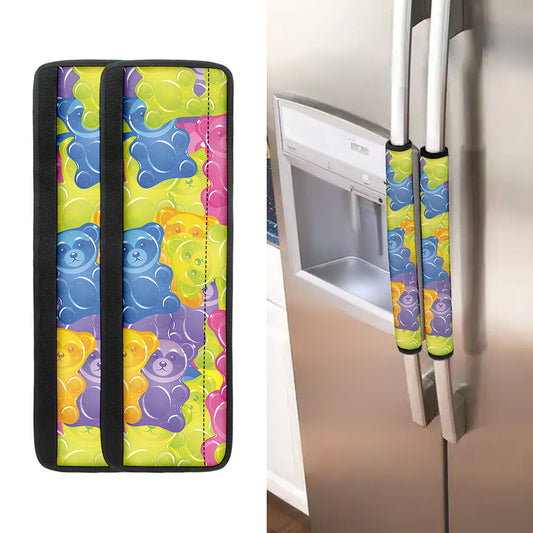 Colorful Gummy Bear Print Refrigerator Handle Covers
