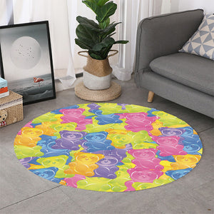 Colorful Gummy Bear Print Round Rug