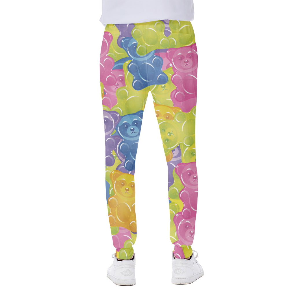 Colorful Gummy Bear Print Scuba Joggers